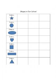 English Worksheet: Shape Scavenger hunt