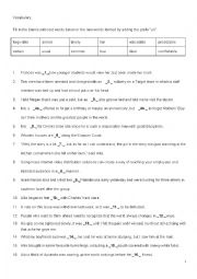 English Worksheet: Prefix of 