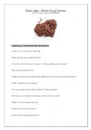 English Worksheet: Dirty Jobs - Worm Dung Farmer