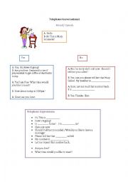 English Worksheet: Telephone Conversation EASY Practice Role Play