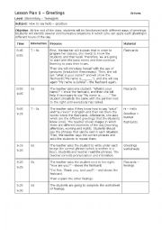 English Worksheet: First Class - Greetings