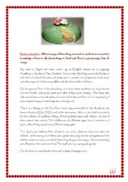 English Worksheet: Areading text with questions