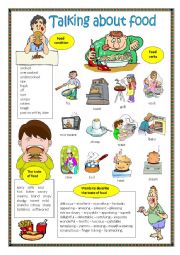 English Worksheet: Talking about food