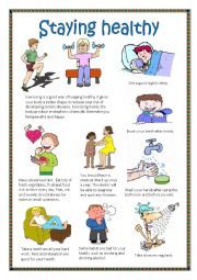 English Worksheet: Staying healthy