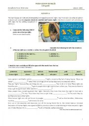 English Worksheet: Respecting human rights and multicultural citizenship
