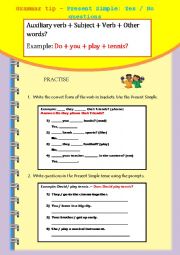 English Worksheet: Present Simple - Yes/No questions