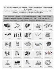 English Worksheet: Partitives