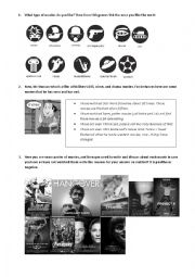 English Worksheet: Talking about movies