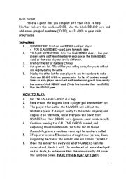 English Worksheet: bingo numbers