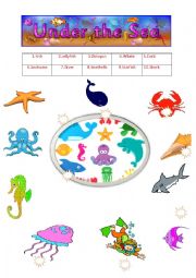 English Worksheet: under the sea