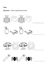 English Worksheet: Easy Patterns