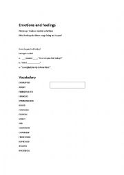 English Worksheet: Emotions