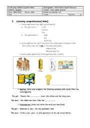 English Worksheet: listening 