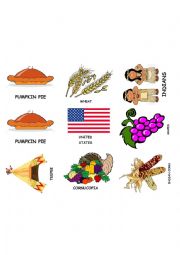 English Worksheet: Thanksgiving Flash-cards