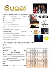 English Worksheet: Sugar - Maroon 5