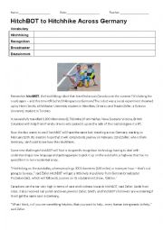 English Worksheet: Hitchbot to Hitchhike across Germany