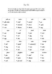 English Worksheet: taboo game