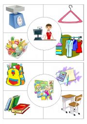 English Worksheet: Job puzzles Shop Assistant&Pupil