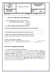 9th form Mid term Test 2