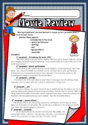 English Worksheet: movie review