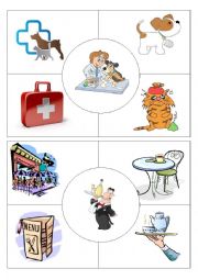 English Worksheet: Job puzzles Vet&Waiter
