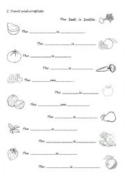 English Worksheet: 2. Colors, fruits and vegetables