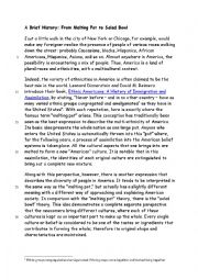 English Worksheet: Salad bowl vs melting pot