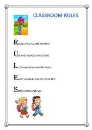 English Worksheet: SCHOOL RULES