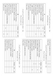 English Worksheet: Justins adventures in Australia