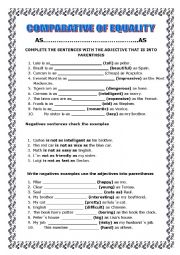 COMPARATIVES OF EQUALITY AS........AS