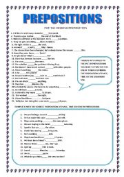 English Worksheet: PREPOSITIONS 