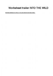 English Worksheet: Into The Wild - trailer - worksheet 