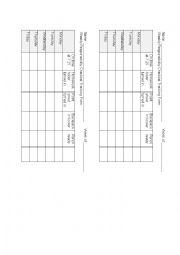 English Worksheet: Weekly Responsibility Checklist