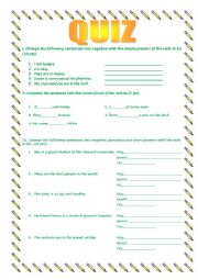 English Worksheet: simple present with be worksheets