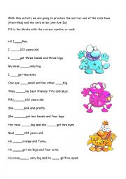 English Worksheet: Monsters activity