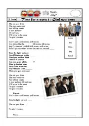 English Worksheet: glad you came