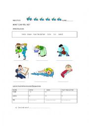 English Worksheet: Abilities