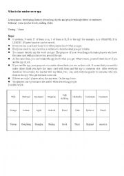 English Worksheet: Who is the undercover spy