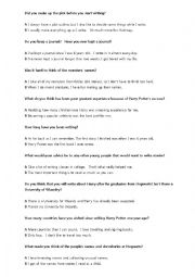 English Worksheet: JK Rowling Interview