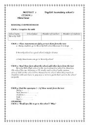 English Worksheet: English secondary school 2