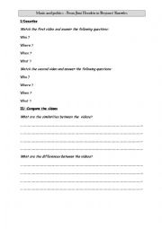 English Worksheet: music and politics