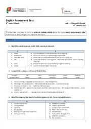English Worksheet: The world of work - test