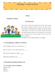 English Worksheet: Reading Comprehension