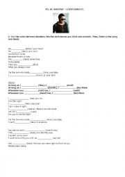 English Worksheet: Ill be waiting (Lenny Kravitz)