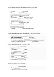 English Worksheet: Simple present vs simple past + personal pronouns