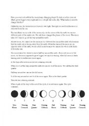 English Worksheet: Phases of the Moon