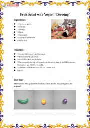 English Worksheet: how to make a fruit salad