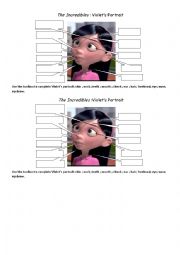 English Worksheet: The Incredibles: Violets Portrait