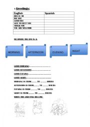 English Worksheet: greetings