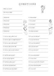 English Worksheet: Super simple questions